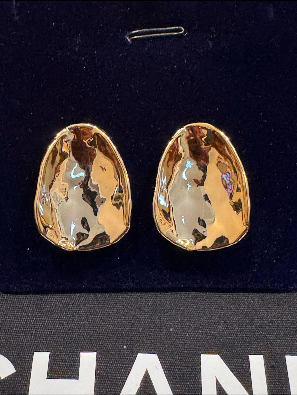 Hammered Dome Clip-On Earrings in Gold